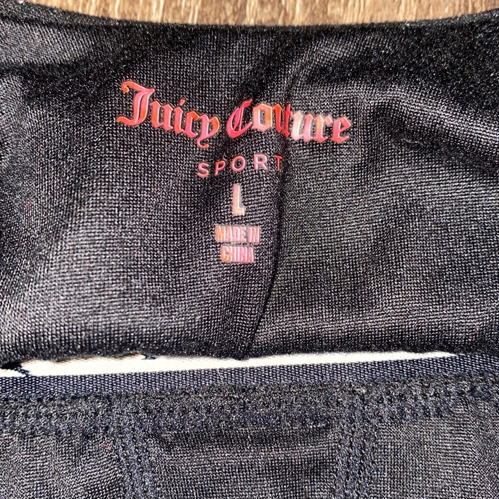 Juicy Couture women's Script logo Band Sports Bra Bralette Black Large - Picture 3 of 3